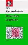 Ötztaler Alpen, Geigenkamm: Topographische Karte 1:25000 mit Wegmarkierungen (Alpenvereinskarten)