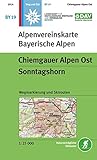 Chiemgauer Alpen Ost, Sonntagshorn: Wegmarkierungen und Skirouten - Topographische Karte 1:25000 (Alpenvereinskarten)