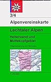 Lechtaler Alpen - Heiterwand: Topographische Karte 1:25.000, Wegmarkierungen und Skirouten (Alpenvereinskarten)