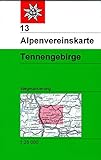 Tennengebirge: Topographische Karte 1:25.000 mit Wegmarkierungen (Alpenvereinskarten)